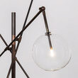 Lampadar modern din alama masiva cu 3 brate mobile si abajururi din sticla suflata, Milan, B070 SchwungHome